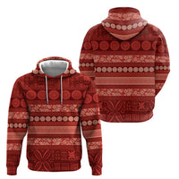 Fiji Marau na Kerisimasi Hoodie Red Tapa Masi Inspired Christmas - Polynesian Pride