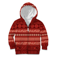 Fiji Marau na Kerisimasi Kid Hoodie Red Tapa Masi Inspired Christmas - Polynesian Pride