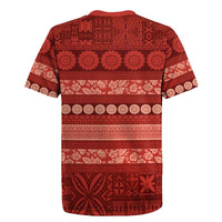Fiji Marau na Kerisimasi Rugby Jersey Red Tapa Masi Inspired Christmas - Polynesian Pride