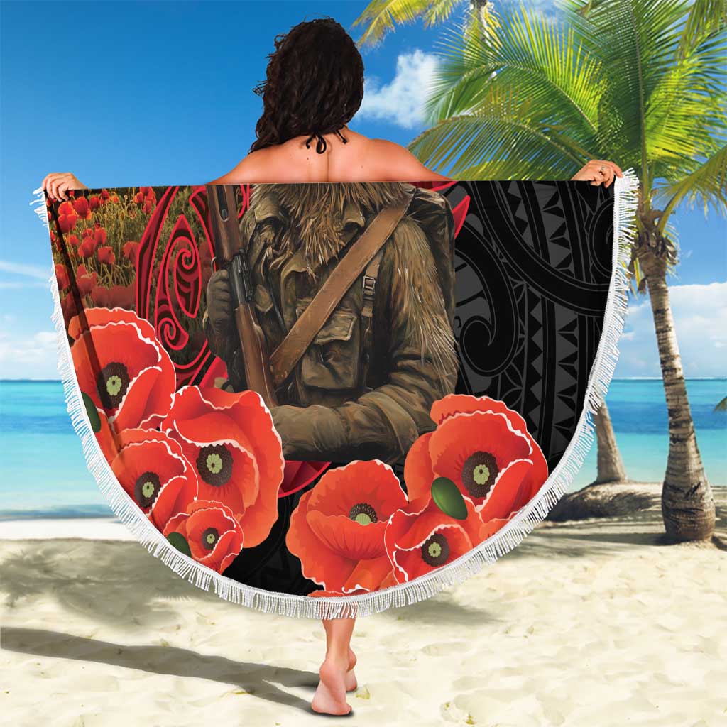Maori Kiwi Soldier Fern Tattoo ANZAC Day Beach Blanket Lest We Forget
