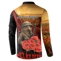 Maori Kiwi Soldier Fern Tattoo ANZAC Day Button Sweatshirt Lest We Forget