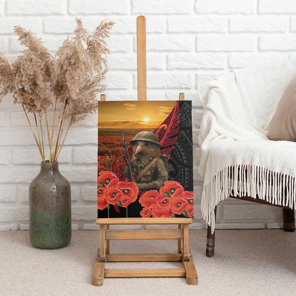 Maori Kiwi Soldier Fern Tattoo ANZAC Day Canvas Wall Art Lest We Forget