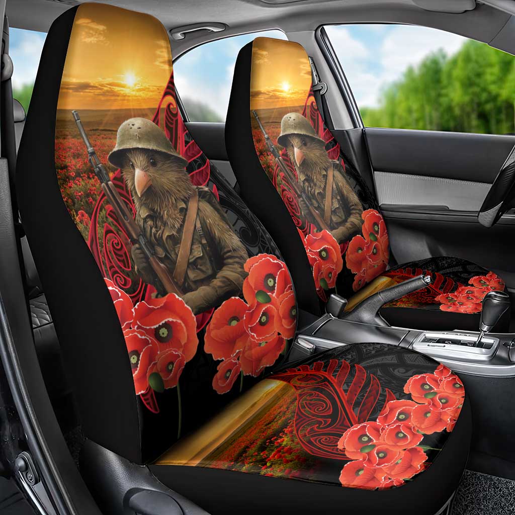 Maori Kiwi Soldier Fern Tattoo ANZAC Day Car Seat Cover Lest We Forget