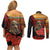 Maori Kiwi Soldier Fern Tattoo ANZAC Day Couples Matching Off Shoulder Short Dress and Long Sleeve Button Shirt Lest We Forget
