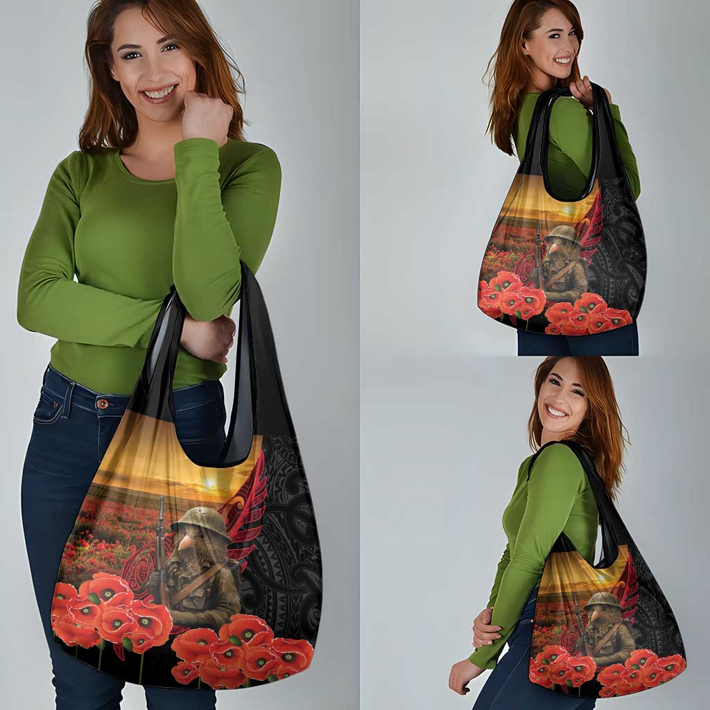 Maori Kiwi Soldier Fern Tattoo ANZAC Day Grocery Bag Lest We Forget