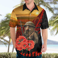 Maori Kiwi Soldier Fern Tattoo ANZAC Day Hawaiian Shirt Lest We Forget