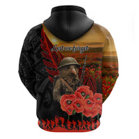 Maori Kiwi Soldier Fern Tattoo ANZAC Day Hoodie Lest We Forget