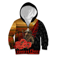 Maori Kiwi Soldier Fern Tattoo ANZAC Day Kid Hoodie Lest We Forget