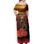 Maori Kiwi Soldier Fern Tattoo ANZAC Day Off Shoulder Maxi Dress Lest We Forget