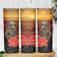 Maori Kiwi Soldier Fern Tattoo ANZAC Day Skinny Tumbler Lest We Forget
