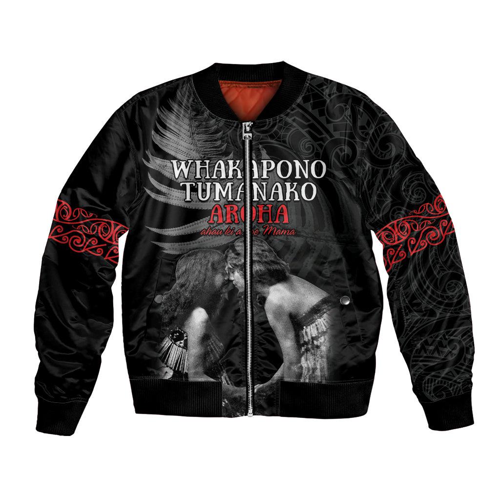 New Zealand Mother's Day Bomber Jacket Maori Hongi Aroha Ahau Ki A Koe Mama