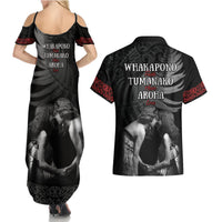 New Zealand Mother's Day Couples Matching Summer Maxi Dress and Hawaiian Shirt Maori Hongi Aroha Ahau Ki A Koe Mama