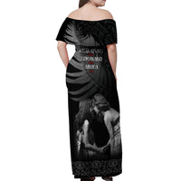 New Zealand Mother's Day Off Shoulder Maxi Dress Maori Hongi Aroha Ahau Ki A Koe Mama