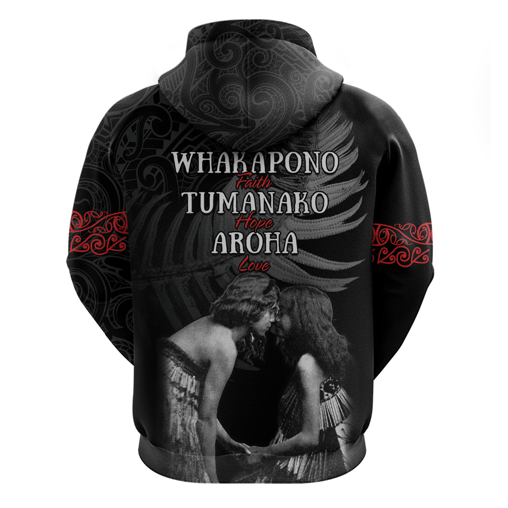 New Zealand Mother's Day Zip Hoodie Maori Hongi Aroha Ahau Ki A Koe Mama