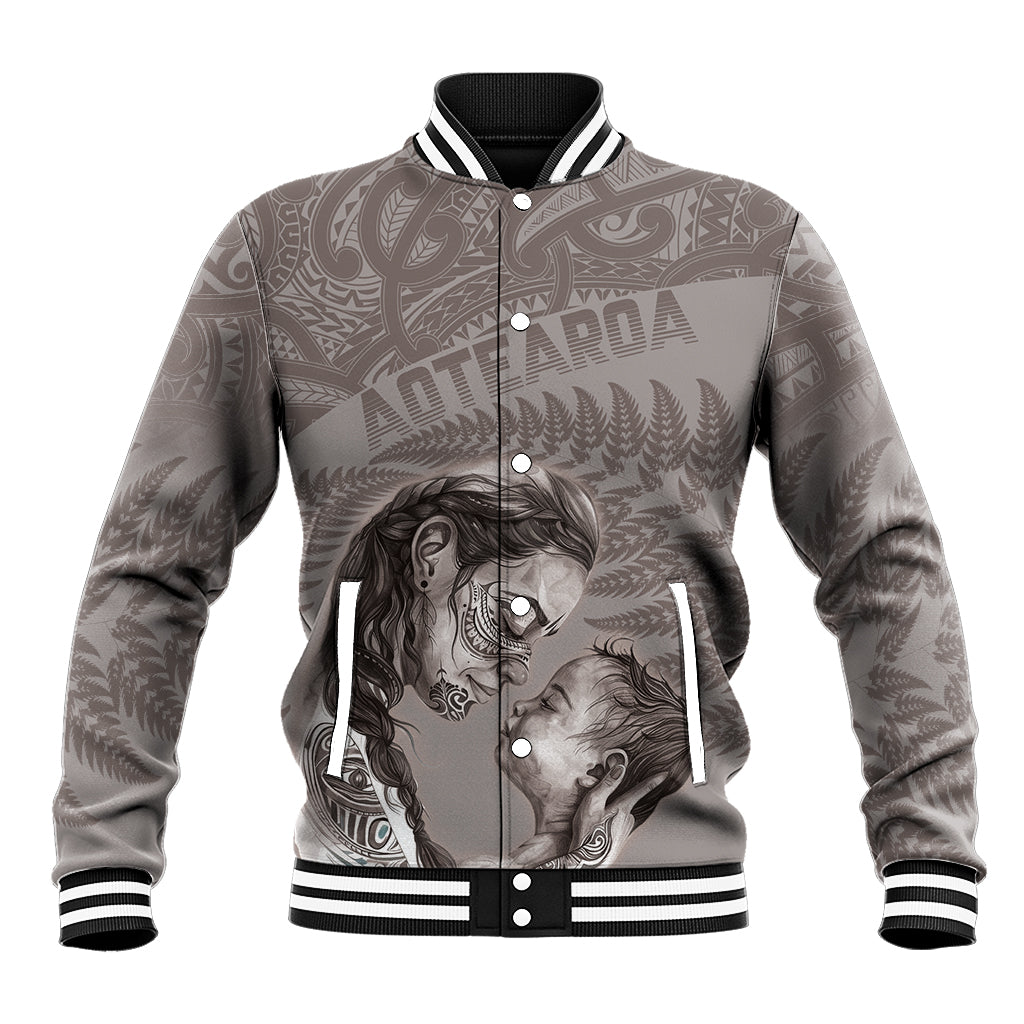 New Zealand Mother's Day Baseball Jacket Maori Mo Toku Mama Silver Fern