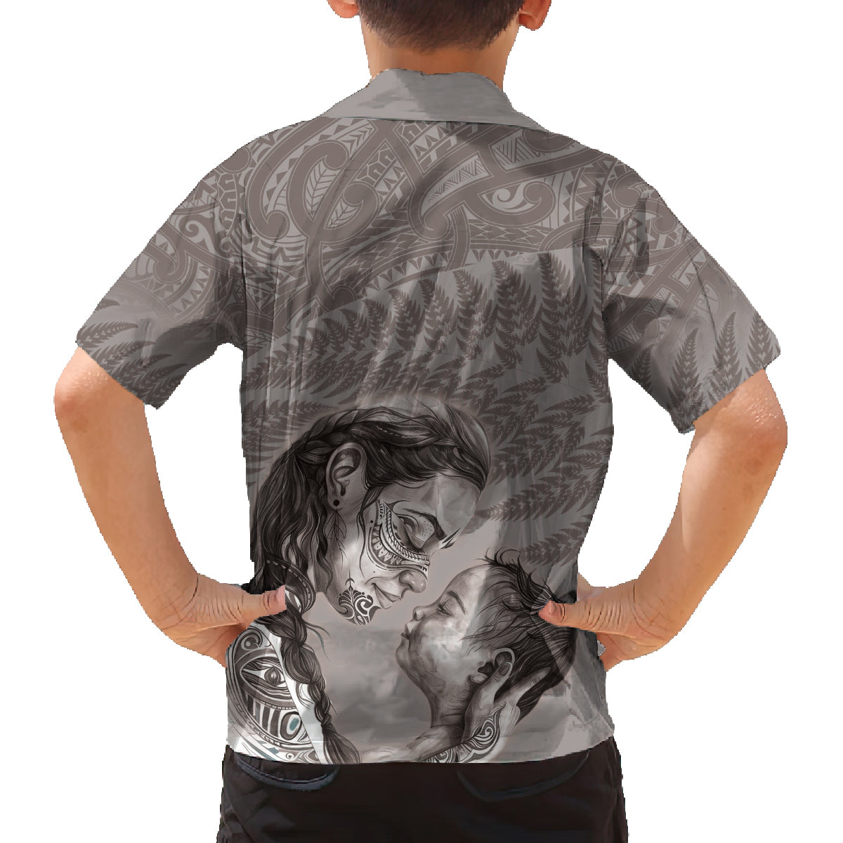 New Zealand Mother's Day Family Matching Puletasi and Hawaiian Shirt Maori Mo Toku Mama Silver Fern LT9 - Polynesian Pride