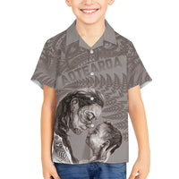 New Zealand Mother's Day Family Matching Puletasi and Hawaiian Shirt Maori Mo Toku Mama Silver Fern LT9 Son's Shirt Nude - Polynesian Pride