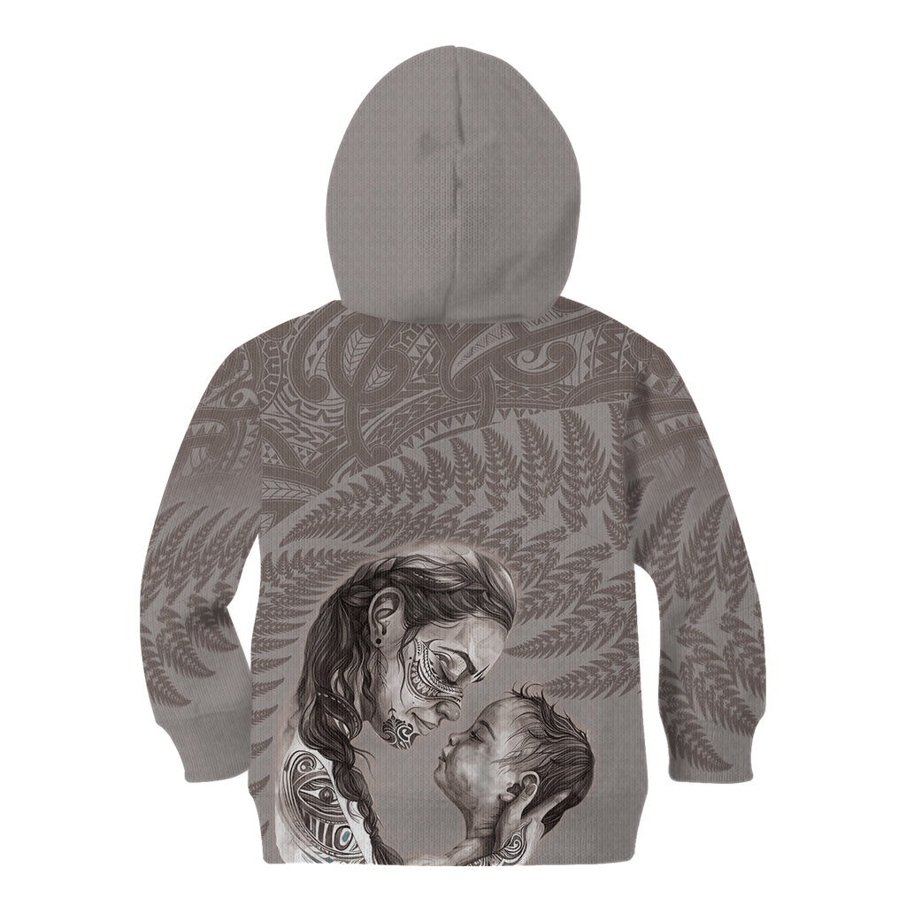 New Zealand Mother's Day Kid Hoodie Maori Mo Toku Mama Silver Fern
