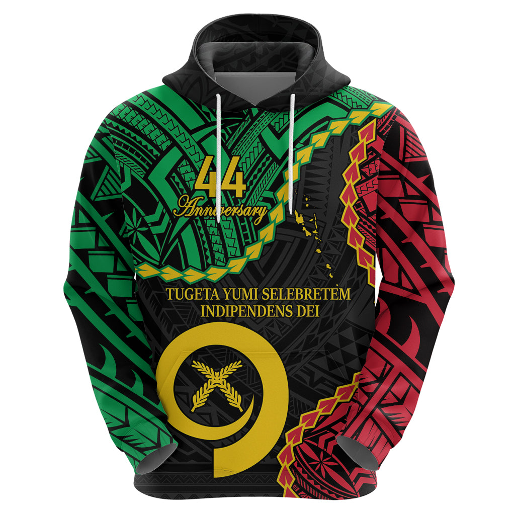 Personalised Vanuatu 44th Anniversary Hoodie Tugeta Yumi Selebretem Indipendens Dei LT9 - Polynesian Pride