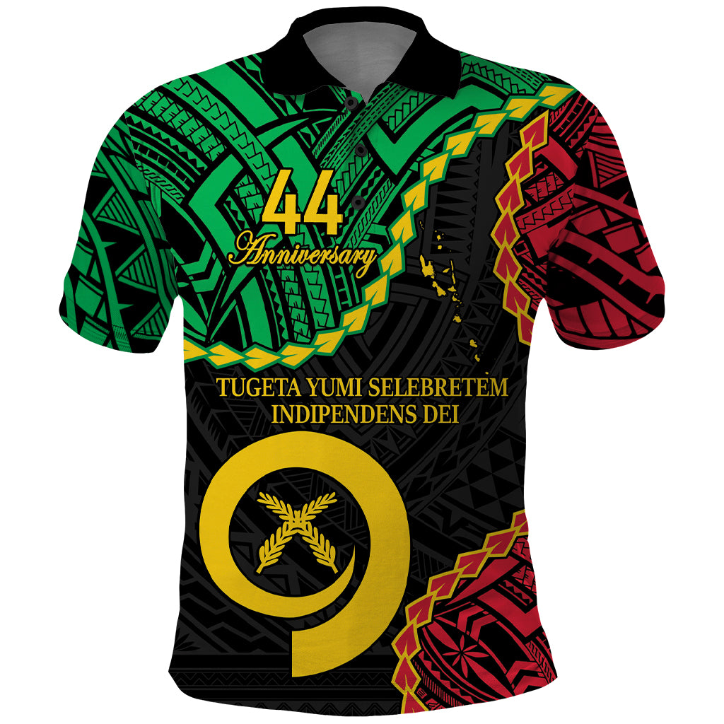 Personalised Vanuatu 44th Anniversary Polo Shirt Tugeta Yumi Selebretem Indipendens Dei