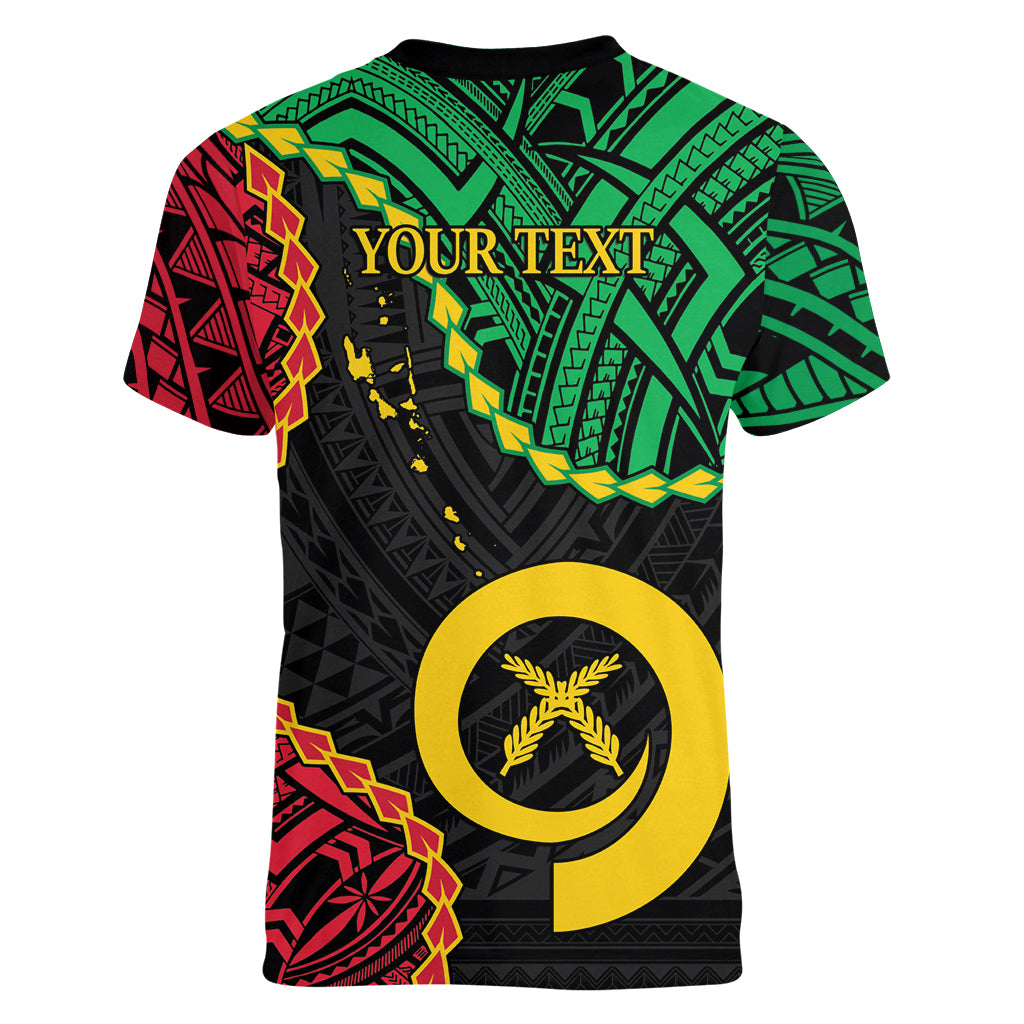 Personalised Vanuatu 44th Anniversary Women V-Neck T-Shirt Tugeta Yumi Selebretem Indipendens Dei