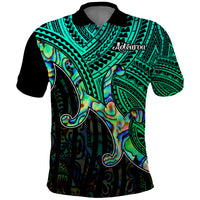 Aotearoa Papua Shell Polo Shirt Maori Tribal Pattern LT9 Green - Polynesian Pride