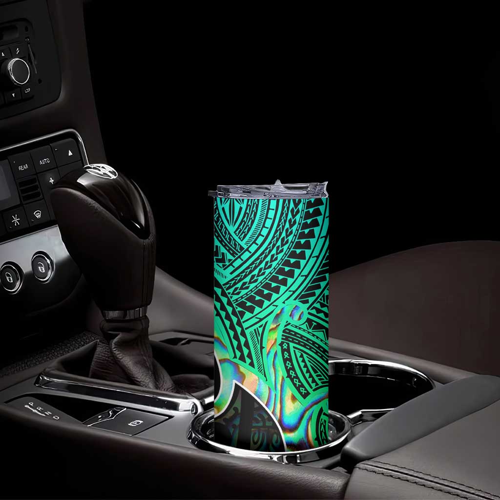 Personalised Aotearoa Papua Shell Skinny Tumbler Maori Tribal Pattern