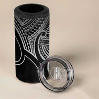 Aotearoa Maori Koru 4 in 1 Can Cooler Tumbler Black Polynesian Pacific Tribal