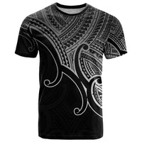 Aotearoa Maori Koru T Shirt Polynesian Pacific Tribal Black LT9 Black - Polynesian Pride