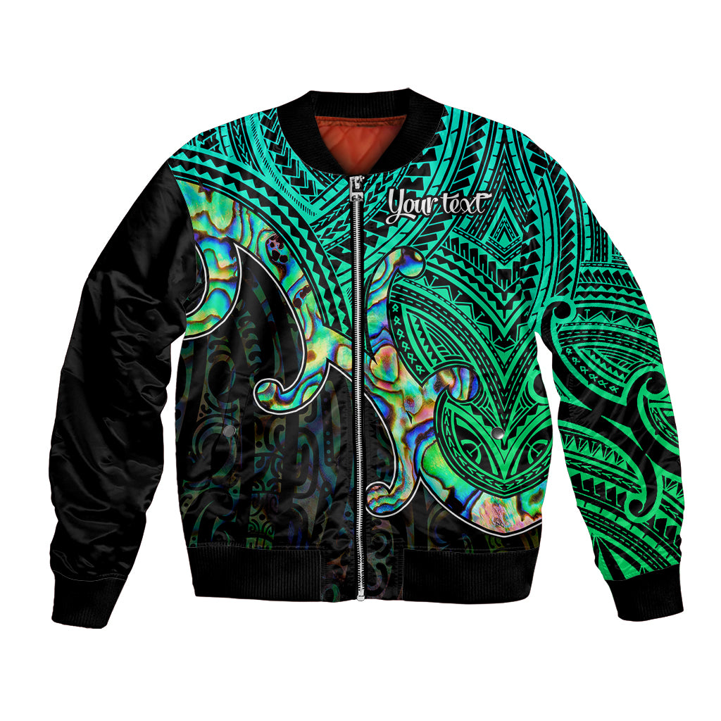 Aotearoa Maori Koru Bomber Jacket Polynesian Pacific Tribal - Blue LT9 Unisex Blue - Polynesian Pride