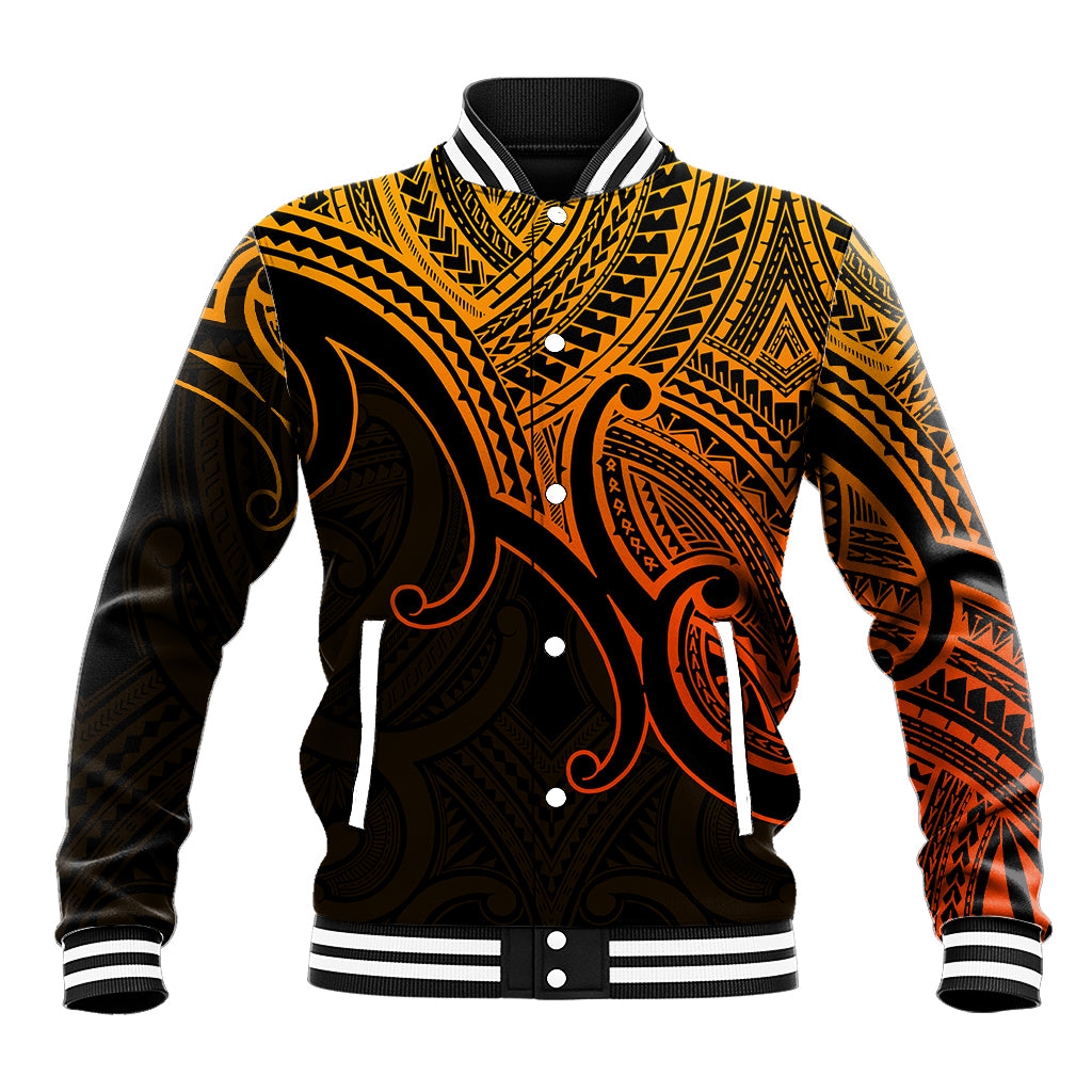 Aotearoa Maori Koru Baseball Jacket Polynesian Pacific Tribal - Gold LT9 Unisex Gold - Polynesian Pride