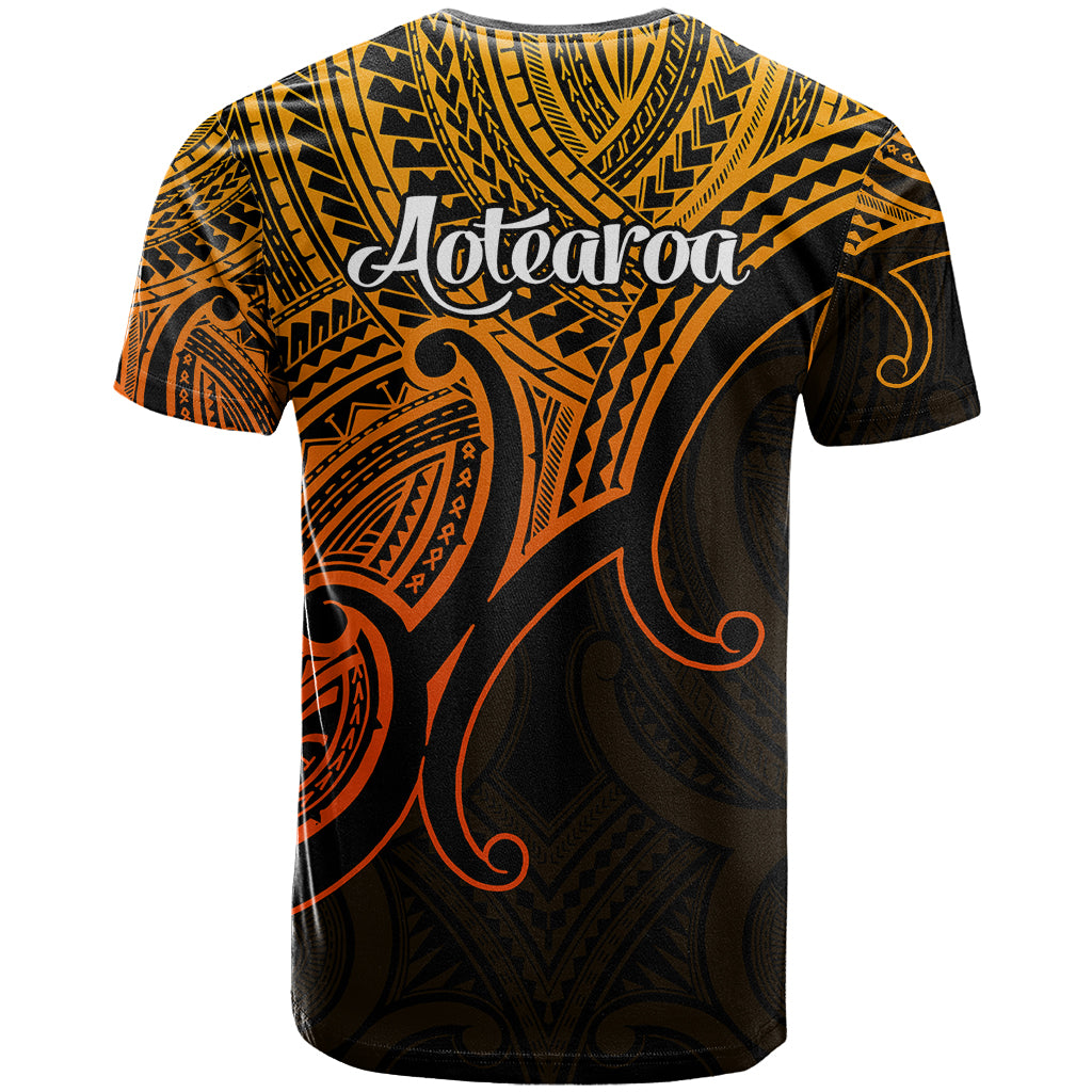 Aotearoa Maori Koru T Shirt Polynesian Pacific Tribal Gold LT9 - Polynesian Pride