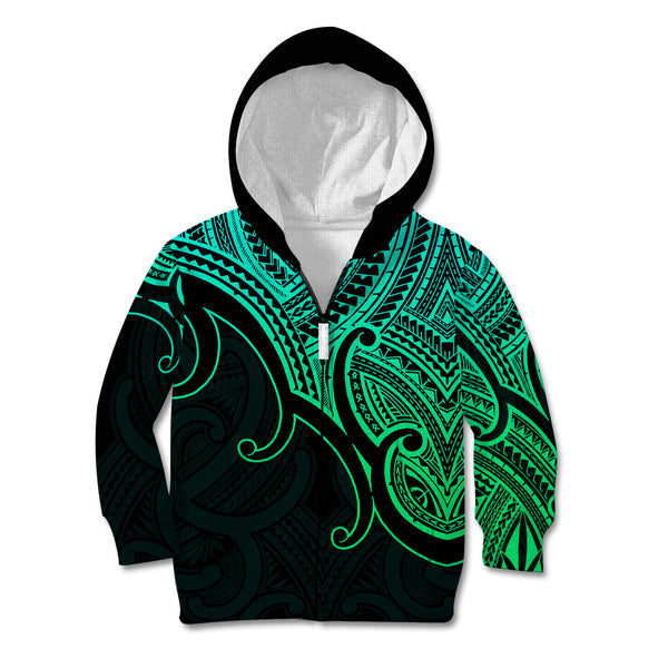 Custom Aotearoa Maori Koru Hoodie Dress Polynesian Pacific Tribal - Black LT9