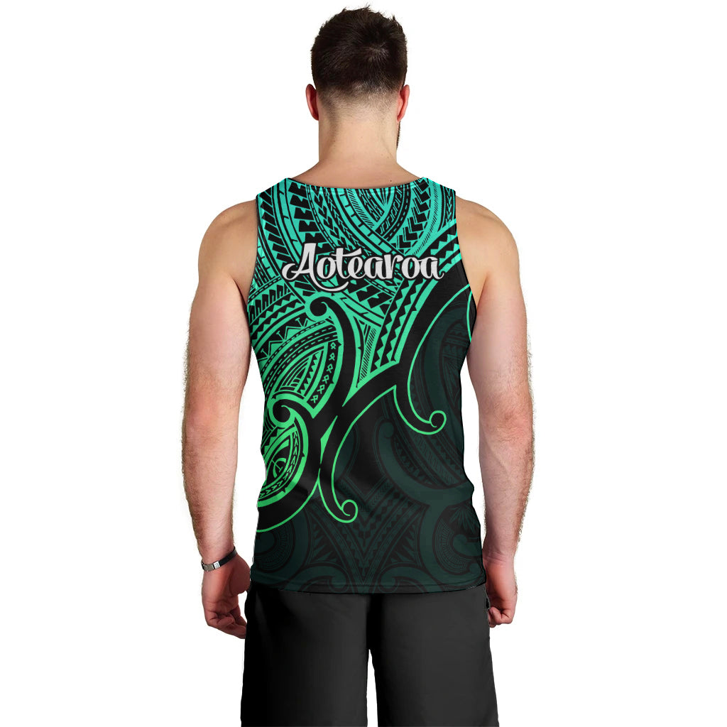 Aotearoa Maori Koru Men Tank Top Polynesian Pacific Tribal - Green LT9 - Polynesian Pride