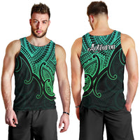 Aotearoa Maori Koru Men Tank Top Polynesian Pacific Tribal - Green LT9 - Polynesian Pride