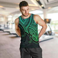 Aotearoa Maori Koru Men Tank Top Polynesian Pacific Tribal - Green LT9 - Polynesian Pride