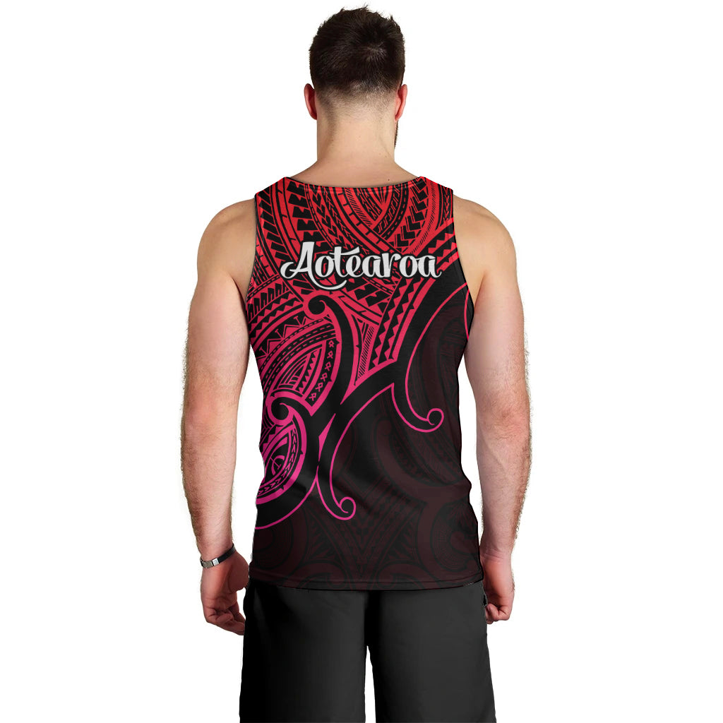 Aotearoa Maori Koru Men Tank Top Polynesian Pacific Tribal - Pink LT9 - Polynesian Pride