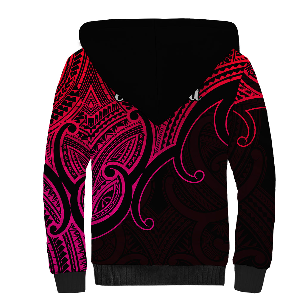 Aotearoa Maori Koru Sherpa Hoodie Polynesian Pacific Tribal - Pink LT9 - Polynesian Pride