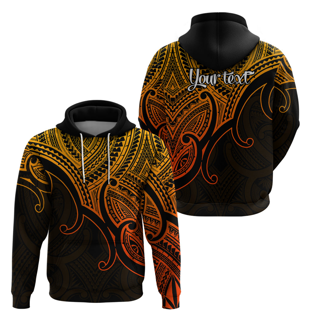 Custom Aotearoa Maori Koru Hoodie Polynesian Pacific Tribal Gold LT9 - Polynesian Pride