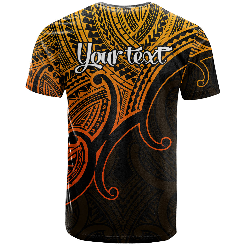 Custom Aotearoa Maori Koru T Shirt Polynesian Pacific Tribal Gold LT9 - Polynesian Pride