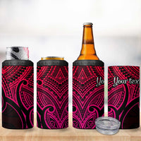 Personalised Aotearoa Papua Shell 4 in 1 Can Cooler Tumbler Pink Polynesian Pacific Tribal