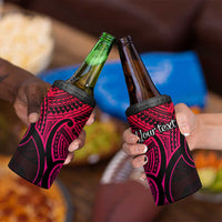 Personalised Aotearoa Papua Shell 4 in 1 Can Cooler Tumbler Pink Polynesian Pacific Tribal