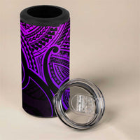 Personalised Aotearoa Papua Shell 4 in 1 Can Cooler Tumbler Purple Polynesian Pacific Tribal