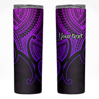 Personalised Aotearoa Papua Shell Skinny Tumbler Purple Polynesian Pacific Tribal