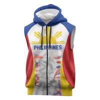 Philippines Flag Day Sleeveless Zip Hoodie Filipino Feather Pattern