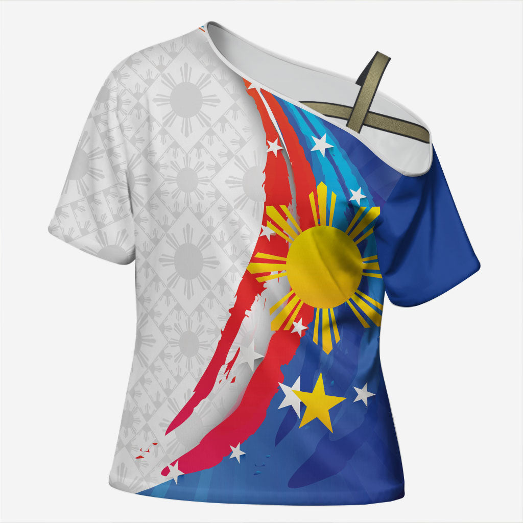Philippines Flag Day Cross Shoulder Shirt Filipino Pride Shines Bright On Flag Day