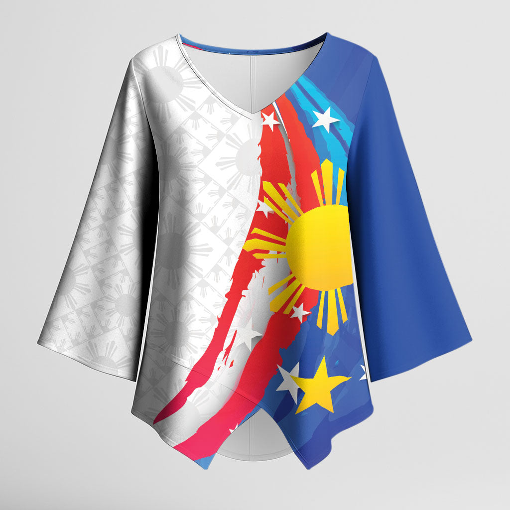 Philippines Flag Day Kimono Sleeve Blouse Filipino Pride Shines Bright On Flag Day