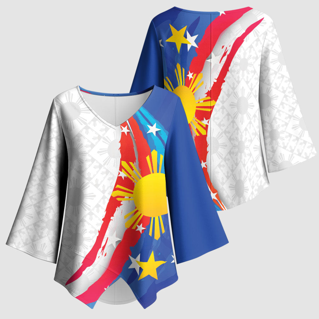 Philippines Flag Day Kimono Sleeve Blouse Filipino Pride Shines Bright On Flag Day