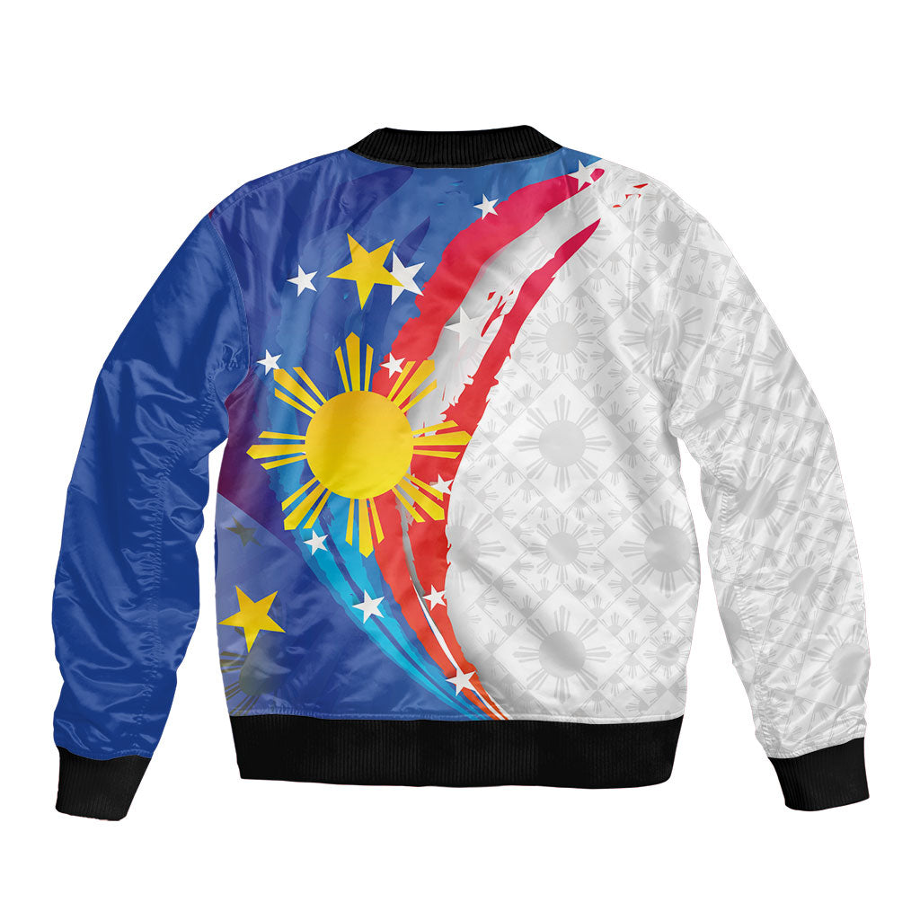 Philippines Flag Day Sleeve Zip Bomber Jacket Filipino Pride Shines Bright On Flag Day