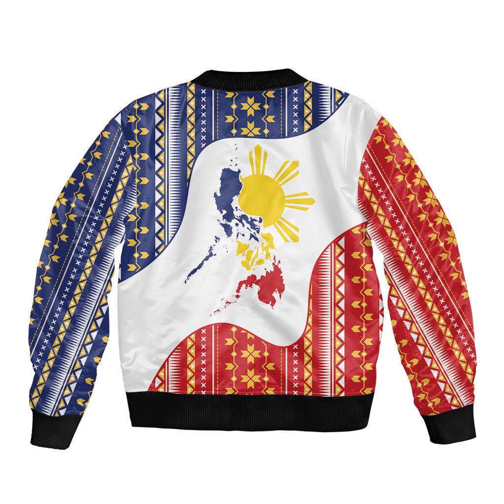 Philippines Flag Day Bomber Jacket Filipino Traditional Igorot Tribal Pattern LT9 - Polynesian Pride